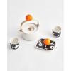 MARIMEKKO Oiva Unikko Rectangular Plate (Black) — Refine Your Kitchen Décor with Our Iconic Black & White Stoneware — Serving Plates to Elevate Your Dining Experience (5 in x 6 in)