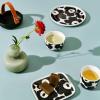 MARIMEKKO Oiva Unikko Salad Plate — Refine Your Kitchen Décor with Our Iconic Black & White Stoneware — Stylish Floral Salad Plates to Elevate Your Drinking Experience (8 in Diameter)