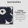 MARIMEKKO Unikko Terry Cotton Washcloth (Dark Blue) – Floral Patterned Washcloths – 12 in x 12 in