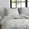 MARIMEKKO Vera Wang – King Duvet Cover Set, Luxury Cotton Sateen Bedding with Matching Shams, All Season Home Decor (Zig Zag White, King)(Fokus Grey)