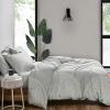 MARIMEKKO Vera Wang – King Duvet Cover Set, Luxury Cotton Sateen Bedding with Matching Shams, All Season Home Decor (Zig Zag White, King)(Fokus Grey)