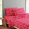 Marimekko – Full Sheet Set, Premium Cotton Percale Bedding Set with Matching Shams, Lightweight & Breathable Bed Essentials (Kukkaketo Black, Full)(Unikko Dark Red/White)