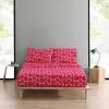 Marimekko – Full Sheet Set, Premium Cotton Percale Bedding Set with Matching Shams, Lightweight & Breathable Bed Essentials (Kukkaketo Black, Full)(Unikko Dark Red/White)