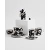 Marimekko – Unikko Oiva Breakfast Set of Stoneware Coffee Cups & Salad Plates (4-Pc)
