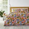 MARIMEKKO – Queen Comforter Set, Cotton Percale Bedding with Matching Shams, All Season Home Decor (Rosarium Pink, Queen)(King Comforter)