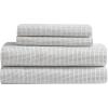 MARIMEKKO – Queen Sheets, Organic Cotton Bedding Set, Luxuriously Soft & Smooth Home Decor, GOTS Certified (Pikku Rasymatto Beige, Queen)(Muru Navy)