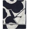 MARIMEKKO – Unikko Cotton Terry Bath Towel (Red) – Floral Patterned Bath Towels – 59 in x 28 in(Unikko Dark Blue)