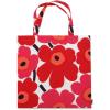 MARIMEKKO Grocery Tote Bag – Everday Grocery Tote & High Fashion Accessory – Multiple Patterns & Colors(White  Red)