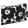 MARIMEKKO Kaika Mini Unikko Terry Cotton Cosmetic Pouch (Black) – Floral Cosmetic Pouch to Include in your Travel Essentials – 8 in x 6 in(Black)