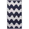 MARIMEKKO Lokki Terry Cotton Bath Towel (Dark Blue) – Waves Patterned Bath Towels – 59 in x 28 in