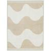 MARIMEKKO Lokki Terry Cotton Hand Towel (Beige) – Waves Patterned Hand Towels – 28 in x 20 in(Beige)