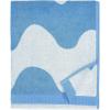MARIMEKKO Lokki Terry Cotton Hand Towel (Beige) – Waves Patterned Hand Towels – 28 in x 20 in(Sky Blue Waves)