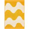 MARIMEKKO Lokki Terry Cotton Hand Towel (Beige) – Waves Patterned Hand Towels – 28 in x 20 in(Yellow Waves)