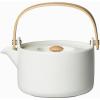 MARIMEKKO Oiva Räsymatto Stoneware Teapot — Refine Your Kitchen Décor with Our Iconic Black & White Stoneware — Stylish Ceramic Teapot with Tea Infuser Lid (26.63 oz)(Oiva)
