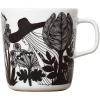 MARIMEKKO Oiva Siirtolapuutarha Large Mug — Refine Your Kitchen Décor with Our Iconic Black & White Stoneware — Stylish Porcelain Coffee Mugs to Elevate Your Drinking Experience (14oz)(Garden Print)