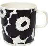 MARIMEKKO Oiva Unikko Mug – Refine Your Kitchen Décor with Our Iconic Floral Stoneware – Stylish Porcelain Coffee Mugs to Elevate Your Drinking Experience (13.5oz)(Unikko Black)