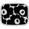 MARIMEKKO Oiva Unikko Rectangular Plate (Black) — Refine Your Kitchen Décor with Our Iconic Black & White Stoneware — Serving Plates to Elevate Your Dining Experience (5 in x 6 in)