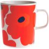 MARIMEKKO Oiva Unikko Stoneware Mug (Red) — Refine Your Kitchen Décor with Our Iconic Stoneware — Stylish Porcelain Coffee Mug for Morning Brews and Cozy Evenings (8.8oz)(Unikko Red)