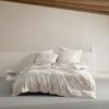 MARIMEKKO Tommy Bahama – Queen Duvet Cover Set, Soft Bedding with Matching Shams, Basketweave Textured Home Decor (Wicker Solid White, Queen)(Beige)