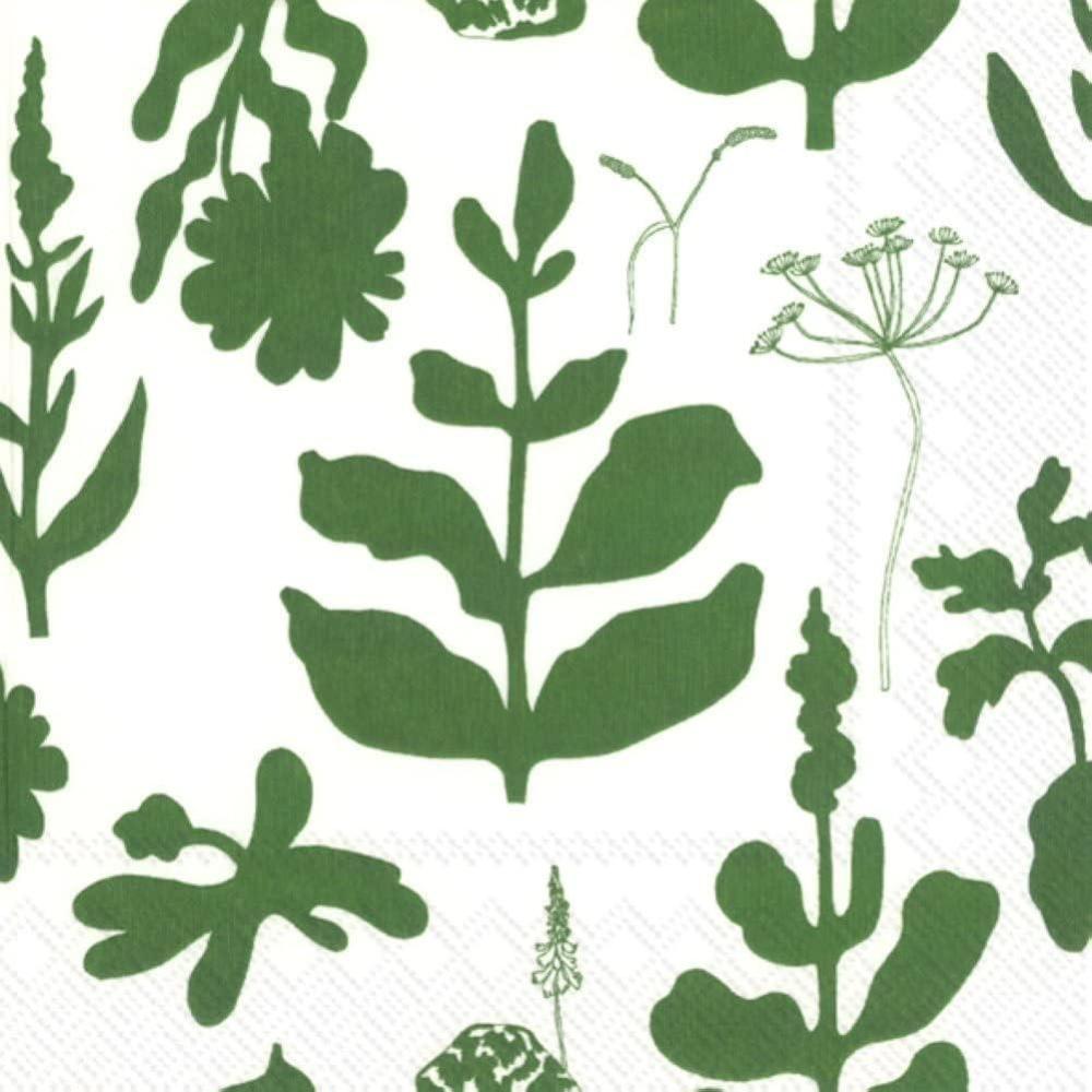 imageIHR Ideal Home Range Cocktail Napkins Marimekko Disposable 3Ply Paper Party Napkin Pack 5quot x 5quot Elokuun Vorjot Green 20Count