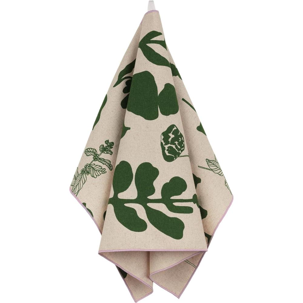 imageMARIMEKKO  Puutarhurin Cotton Linen Kitchen Towel Set 2PackElokuun Varjot