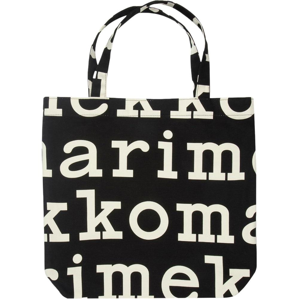 imageMARIMEKKO Notko Logo Tote Bag Black and White  Versatile Medium Tote Bag for Women and Men to Include in your Shopping and Fashion Accessories 16 in x13 in