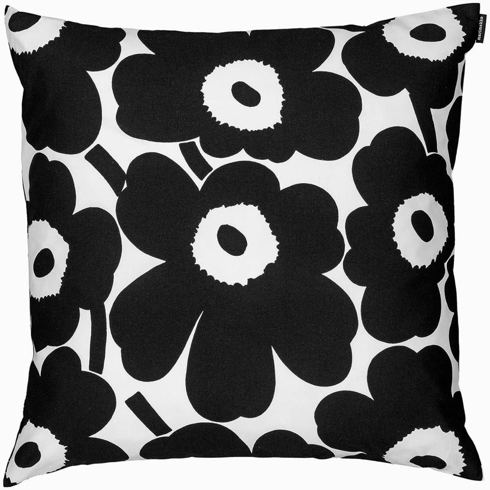 imageMARIMEKKO Pieni Unikko Cotton Pillow Cover Pink ampamp White  Refine Your Home Dcor with Our Square Cushion Cover WSide Zip Closure  Modern Pillow Covers 20x20 inchesUnikko Black