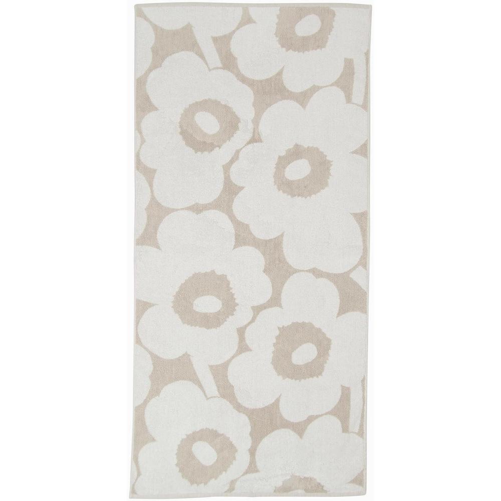 imageMARIMEKKO Unikko Terry Cotton Hand Towel  Floral Patterned Hand Towels Beige 28 in x 20 in