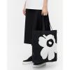 MARIMEKKO Torna Unikko Cotton Tote Bag (Black and White) – Large Tote Bag to Include in your Daily Essentials – 18” x 15” x 5”