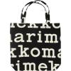 MARIMEKKO Notko Logo Tote Bag (Black and White) – Versatile Medium Tote Bag for Women and Men to Include in your Shopping and Fashion Accessories (16 in x13 in)