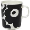 MARIMEKKO Oiva Unikko Stoneware Coffee Mug— Refine Your Kitchen Décor with Our Iconic White & Black Mugs — Stylish Porcelain Coffee Mugs to Elevate Your Drinking Experience (8oz)