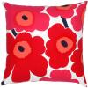 MARIMEKKO Pieni Unikko Cotton Pillow Cover (Pink & White) – Refine Your Home Décor with Our Square Cushion Cover W/Side Zip Closure — Modern Pillow Covers 20×20 inches(Unikko Red)