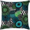 MARIMEKKO Pieni Unikko Cotton Pillow Cover (Pink & White) – Refine Your Home Décor with Our Square Cushion Cover W/Side Zip Closure — Modern Pillow Covers 20×20 inches(Siirtolapuutarha Green)