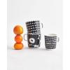 MARIMEKKO Oiva Räsymatto Stoneware Mug (Black/White) – Refine Your Kitchen Décor with Our Iconic White Stoneware — Large Tea Mug — Porcelain Coffee Mug to Elevate Your Drinking Experience (13.5oz)