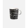 MARIMEKKO Oiva Räsymatto Stoneware Mug (Black) – Refine Your Kitchen Décor with Our Iconic Black Stoneware – Porcelain Coffee Mug for Morning Brews and Cozy Evenings (8.8oz)