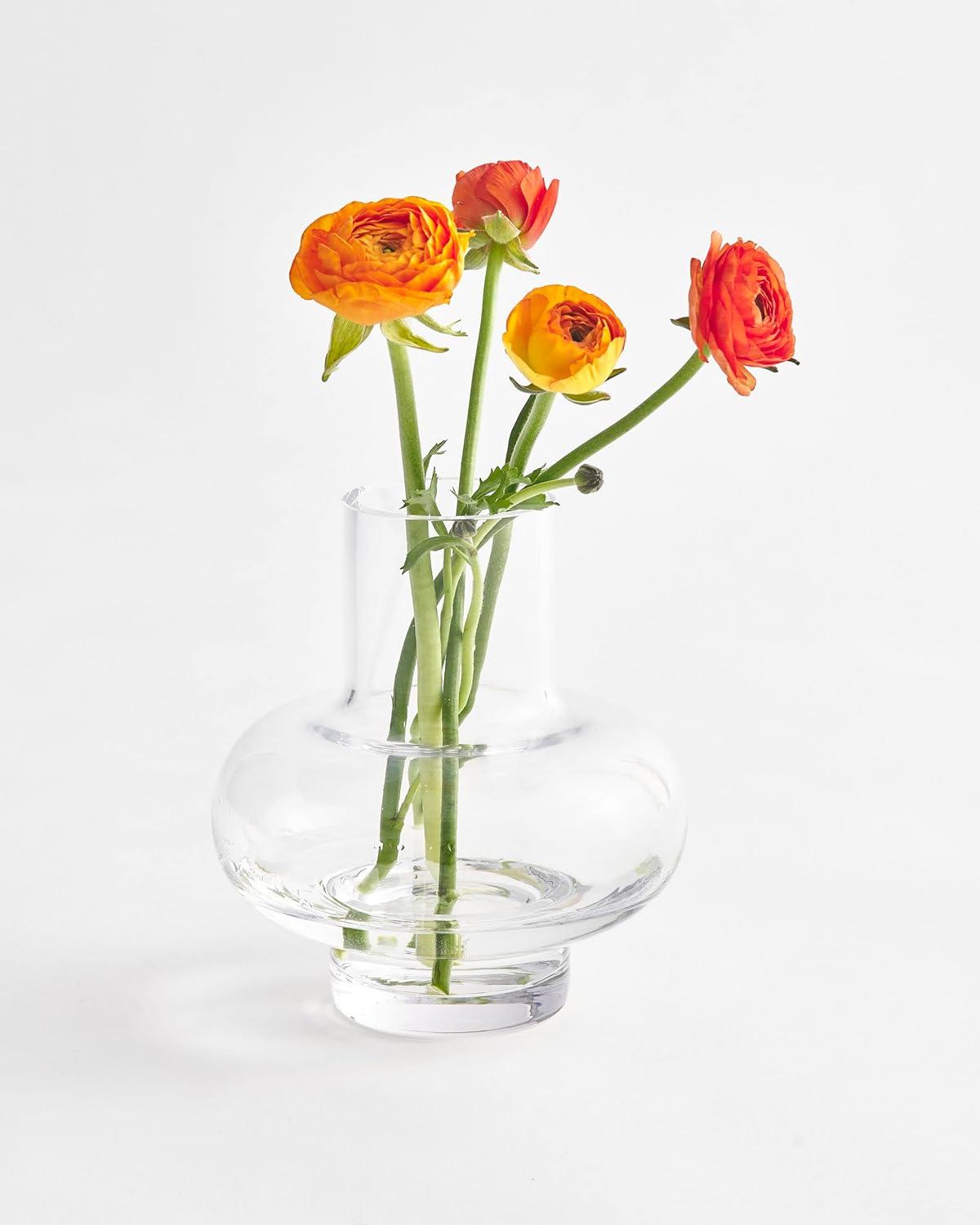 imageMARIMEKKO Umpu Glass Flower Vase Color Clay Upgrade Your Home Decor with Our Modern Vases for Centerpieces Stylish Medium Glass Vases for Flowers 7quot L x 7quot WUmpu Clearvase