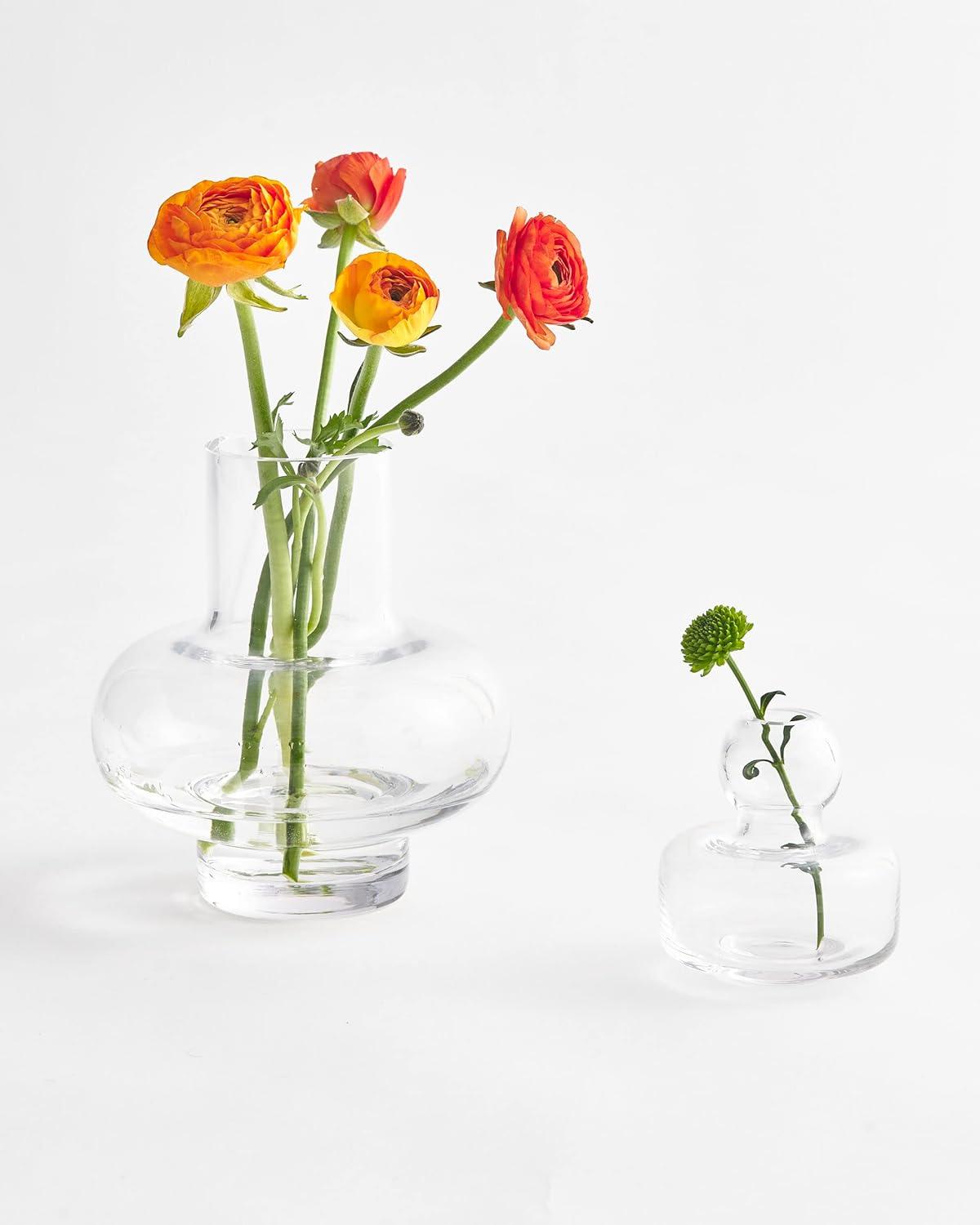 imageMARIMEKKO Umpu Glass Flower Vase Color Clay Upgrade Your Home Decor with Our Modern Vases for Centerpieces Stylish Medium Glass Vases for Flowers 7quot L x 7quot WUmpu Clearvase
