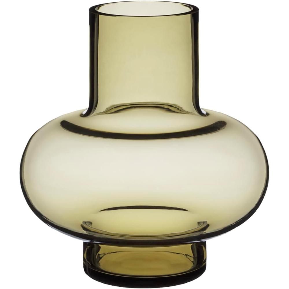 imageMARIMEKKO Umpu Glass Flower Vase Color Clay  Upgrade Your Home Decor with Our Modern Vases for Centerpieces  Stylish Medium Glass Vases for Flowers 7quot L x 7quot WAmber Vase