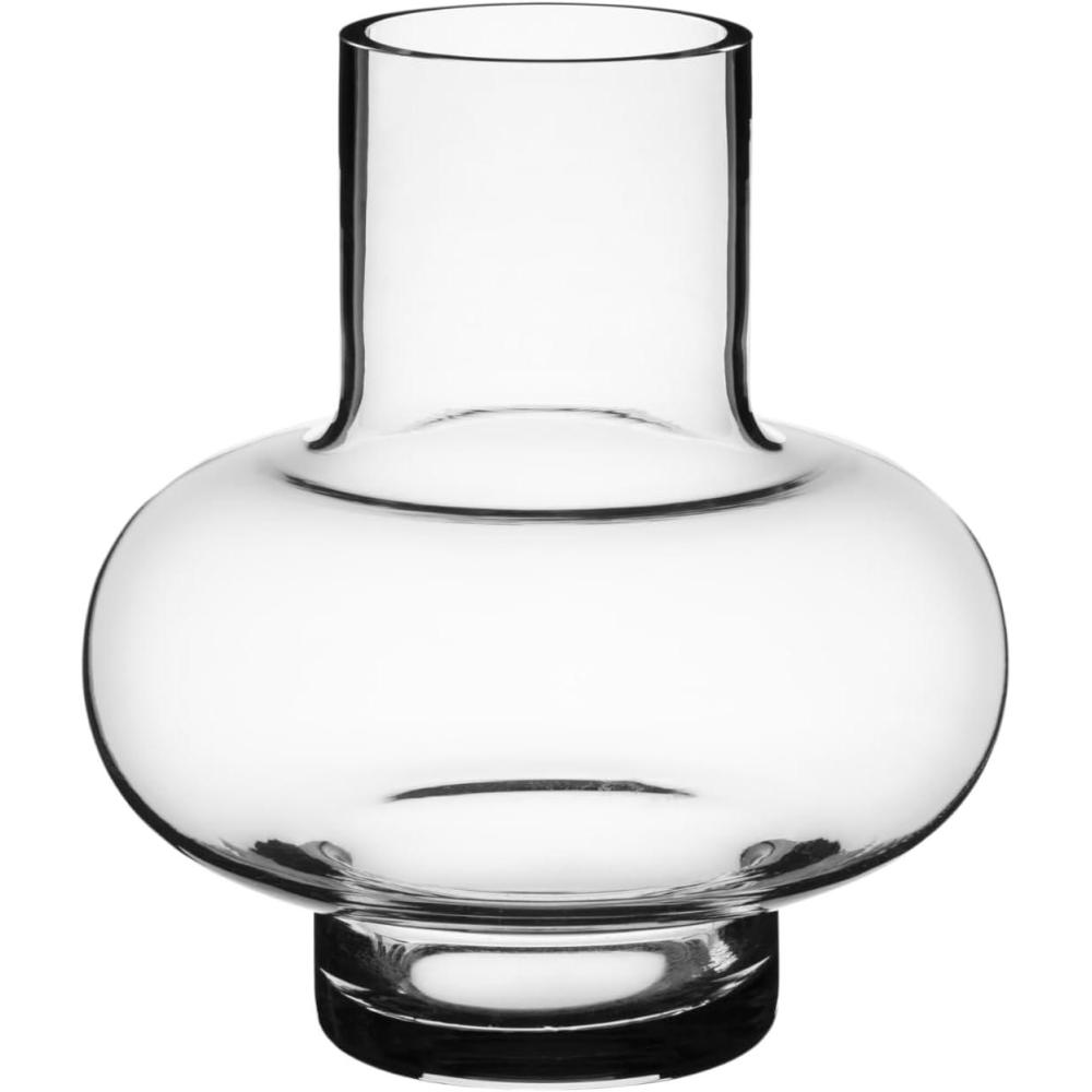 imageMARIMEKKO Umpu Glass Flower Vase Color Clay  Upgrade Your Home Decor with Our Modern Vases for Centerpieces  Stylish Medium Glass Vases for Flowers 7quot L x 7quot WUmpu Clearvase