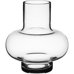 MARIMEKKO Umpu Glass Flower Vase (Color Clay) – Upgrade Your Home Decor with Our Modern Vases for Centerpieces – Stylish Medium Glass Vases for Flowers (7″ L x 7″ W)(Umpu (Clear)vase)