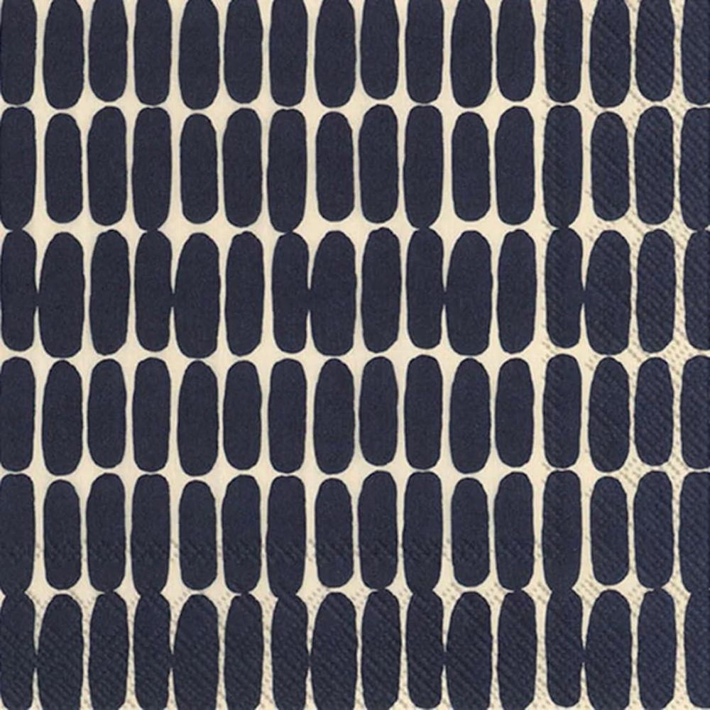 imageIHR Ideal Home Range Party Napkins Marimekko Disposable 3Ply Paper Lunch Napkin Pack 65quot x 65quot Alku Linen Black 20Count