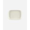 MARIMEKKO Oiva Räsymatto Beige & White Serving Platter — Refine Your Kitchen Décor with Our Iconic White Stoneware — Stylish Medium Serving Platter (10 in x 7 in)
