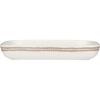 MARIMEKKO Oiva Räsymatto Beige & White Serving Platter — Refine Your Kitchen Décor with Our Iconic White Stoneware — Stylish Medium Serving Platter (10 in x 7 in)