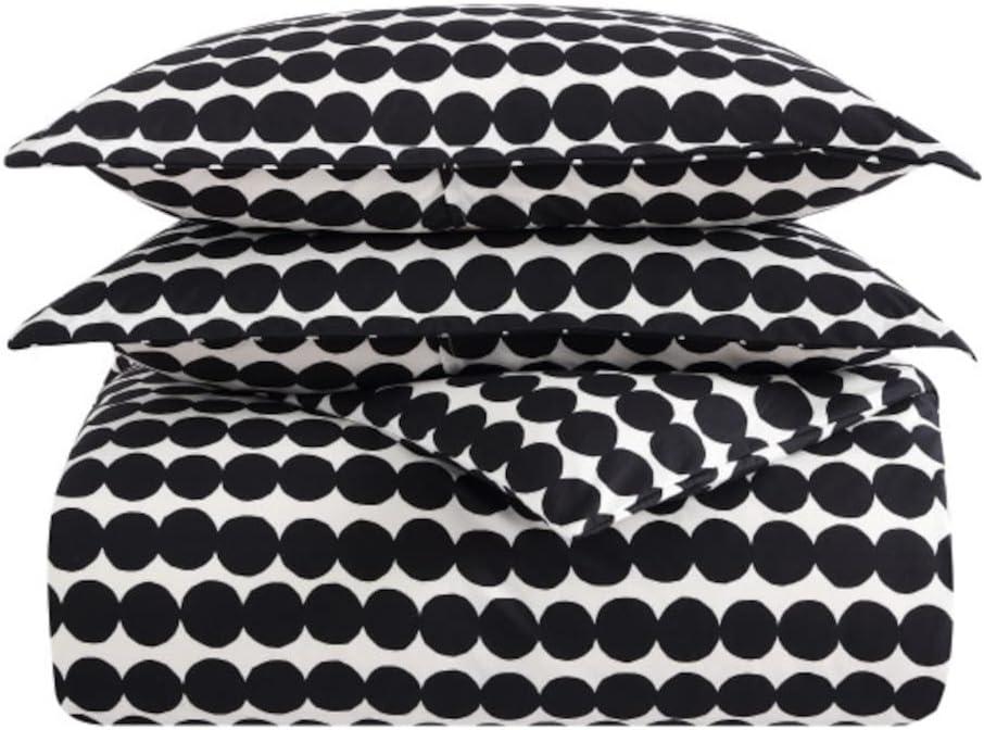 imageMARIMEKKO Queen Comforter Set Soft ampamp Reversible Cotton Percale Bedding with Medium Weight Feel for Year Round Comfort 3 Piece Bed Set with Matching Pillowcases Rasymatto BlackRasymatto Black