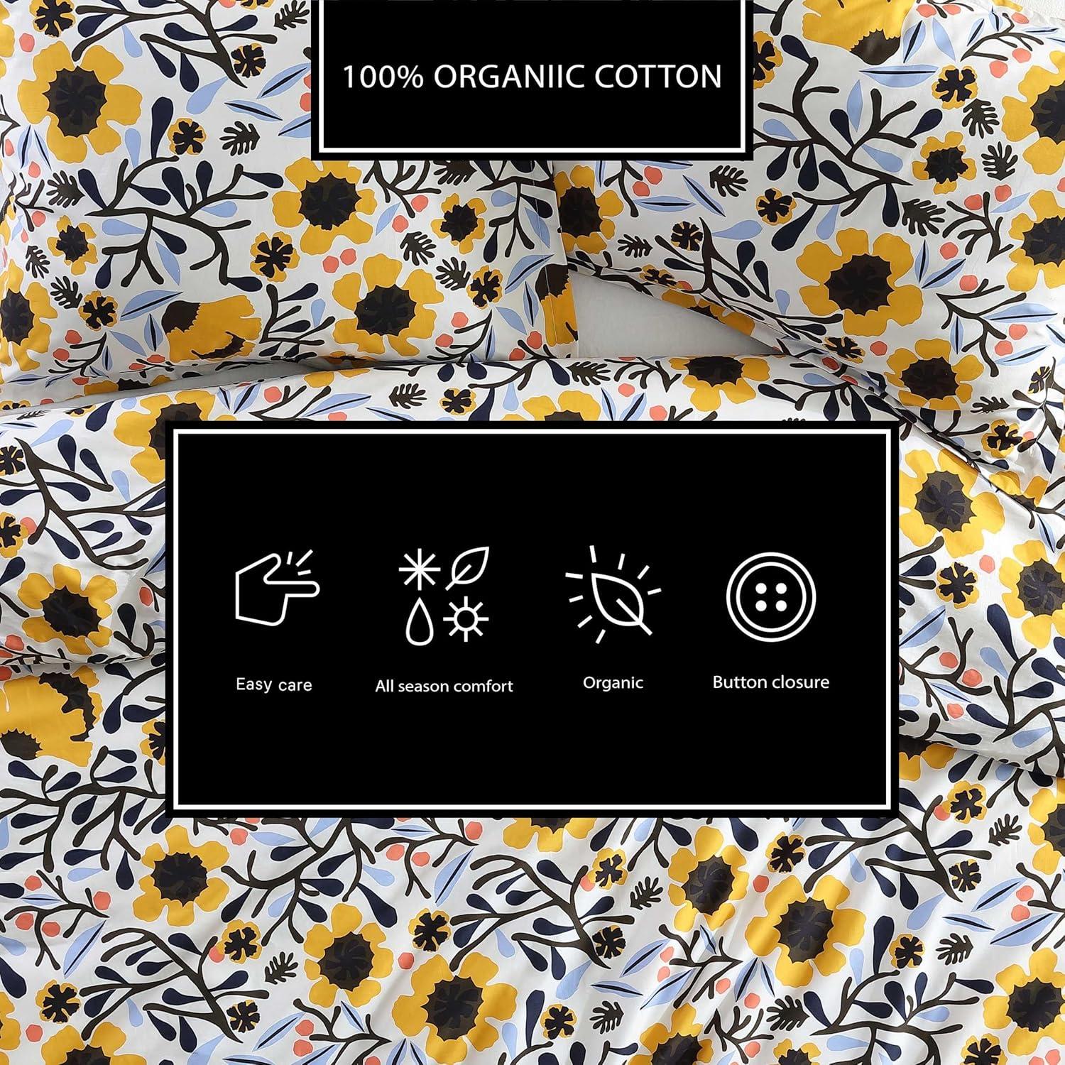 imageMarimekko Duvet Cover Queen Size Naturally Soft ampamp Smooth Cotton Percale Bedding with a Lightweight Feel 3 Piece Bed Set with Matching Pillowcases MykeroMykero Multicolor