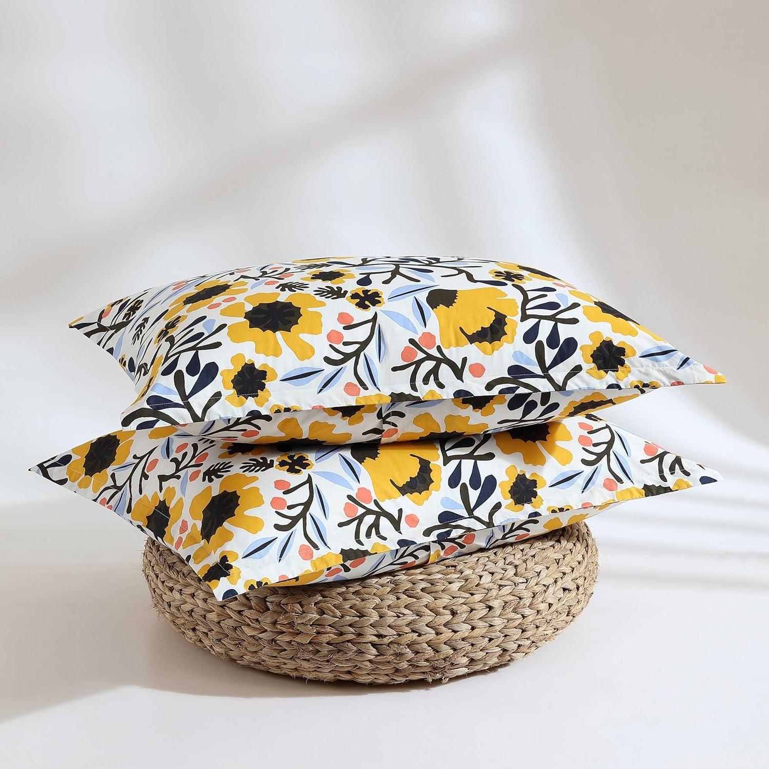 imageMarimekko Queen Comforter Set Soft ampamp Reversible Cotton Percale Bedding with Medium Weight Feel for Year Round Comfort 3 Piece Bed Set with Matching Pillowcases MykeroMykero Multicolor