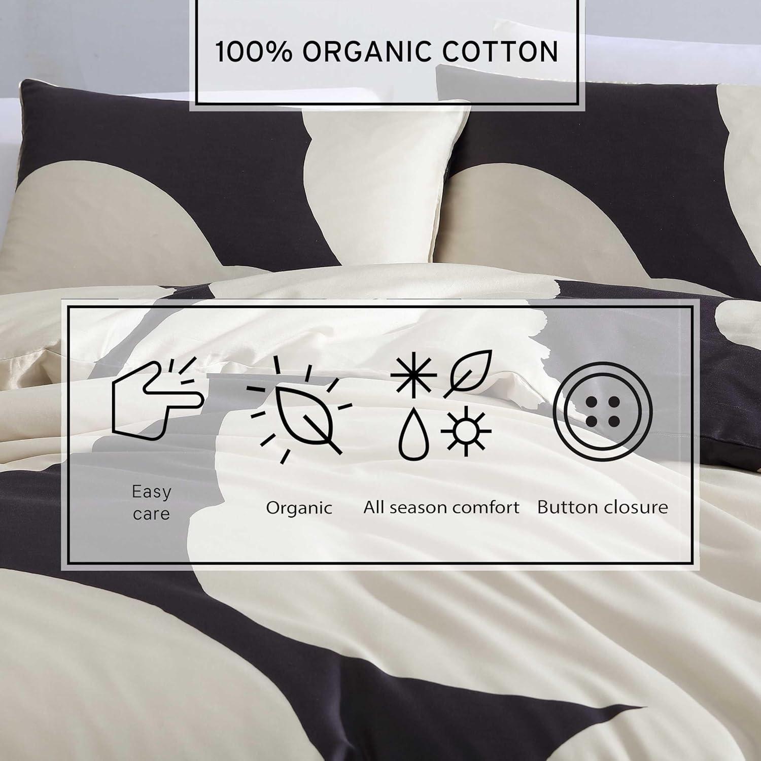 imageMarimekko Queen Duvet Cover Set 100 Soft Cotton Bedding with a Lightweight Feel for Year Round Comfort Bold 3 Piece Bed Set with Matching Pillowcases Iso Unikko CharcoalIso Unikko Charcoal