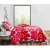 MARIMEKKO – Queen Comforter Set, 100% Cotton Bedding with a Naturally Soft Feel, Medium Weight for Year Round Comfort, 3 Piece Bed Set with Matching Pillowcases (Unikko Red)(Unikko Red)