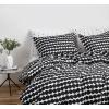 MARIMEKKO – Queen Comforter Set, Soft & Reversible Cotton Percale Bedding with Medium Weight Feel for Year Round Comfort, 3 Piece Bed Set with Matching Pillowcases (Rasymatto Black)(Rasymatto Black)