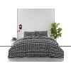 MARIMEKKO – Queen Comforter Set, Soft & Reversible Cotton Percale Bedding with Medium Weight Feel for Year Round Comfort, 3 Piece Bed Set with Matching Pillowcases (Rasymatto Black)(Rasymatto Black)